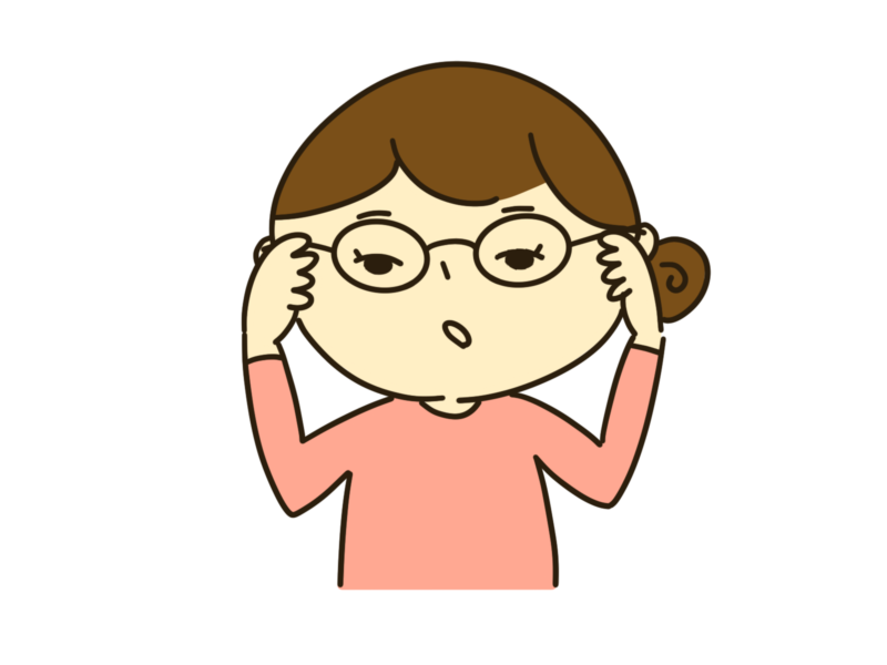 遠近両用のメガネに不安を感じる女性