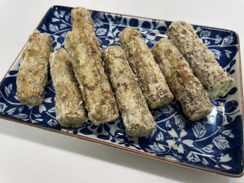 ヘルシオのまかせて調理で揚げた、ごぼう揚げ