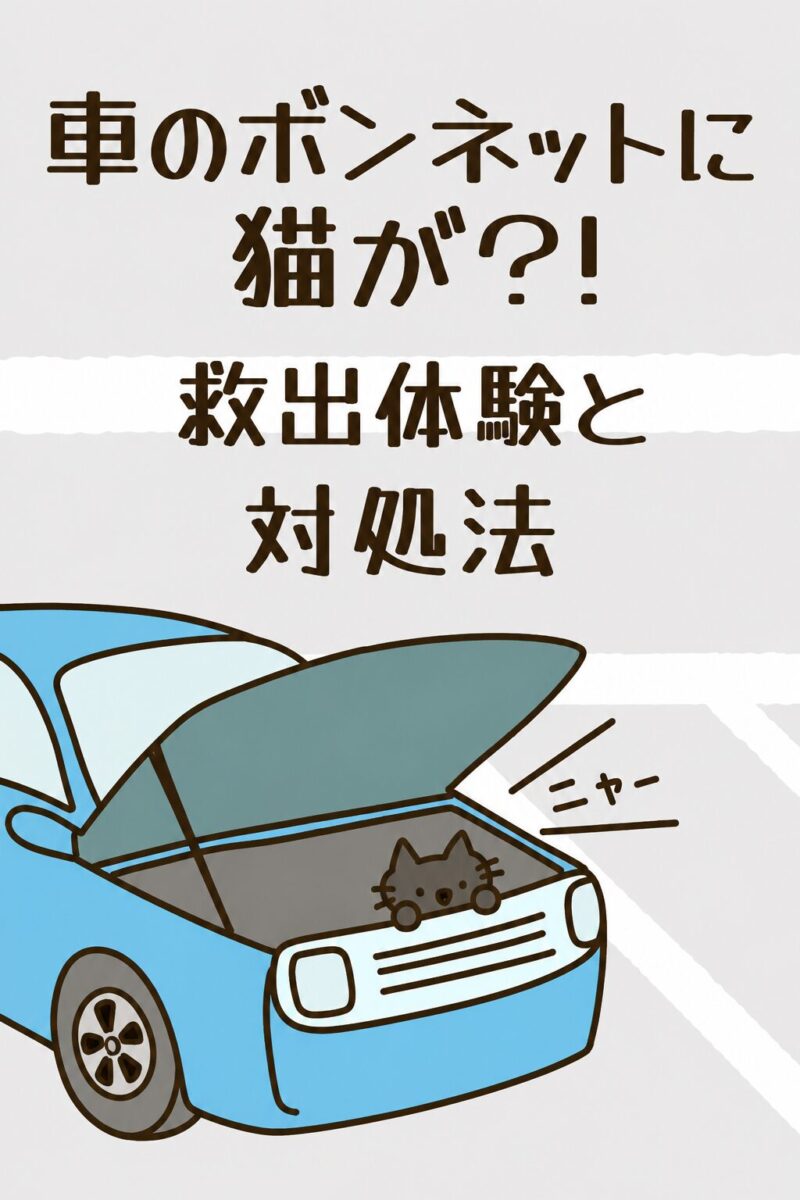 車のボンネットに猫が入ってしまった時の、救出体験と対処法。